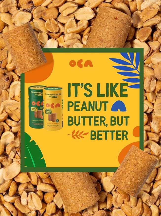 OCA Peanut Butter Bites - 2 pack - 20 Individual Servings - Organic ingredients and 30g of Protein per pack. Vegan, Gluten-Free, Keto-Friendly, Low Carb, Plant-Based Protein. Only Three Ingredients - 10oz