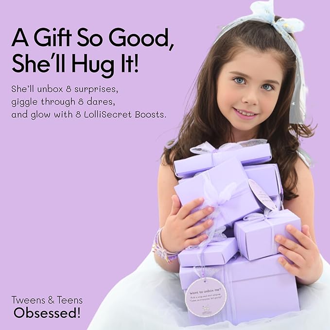 HAPPY LOLLI LolliBox Birthday Gift for Tween & Teen Girls Ages 8–15, Ready to Gift Surprise Box with Empowering Challenges