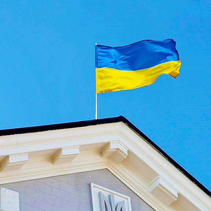 AhfuLife Ukraine Flag 3x5 Ft 4 PCS, Large Ukrainian Flags for Outside - Double Sided with Brass Eyelets for World Cup Party Decorations, Bar Garden Street Decoration Indoor Outdoor