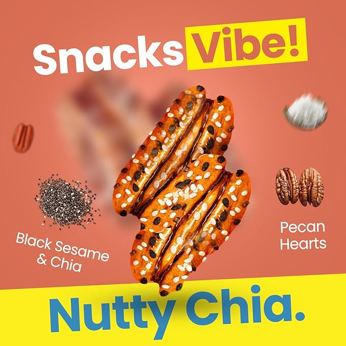 Yomms Gourmet Glazed Whole Pecan Halves Variety Pack, 15.6 oz (12 Pack), Gluten-Free & Non-GMO Healthy Dessert Snacks – Low Sugar Candied Nut Pouches – Coco Twist, Nutty Chia, Crunchy Joy – 1.3oz Individual Bags