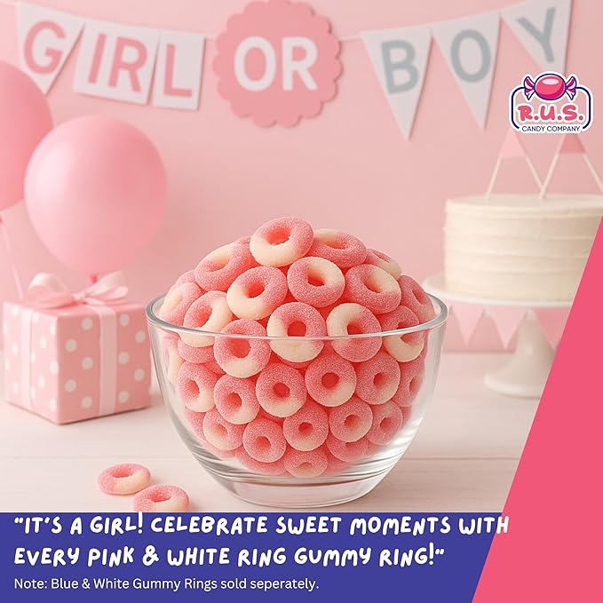 Pink Watermelon Ring Gummies 4.5 lbs Bulk Bag – Fruity Gummy Candy – Fresh, Soft & Chewy – Party, Snack, Candy Buffet – by RUS Candy Company (Pink Watermelon)