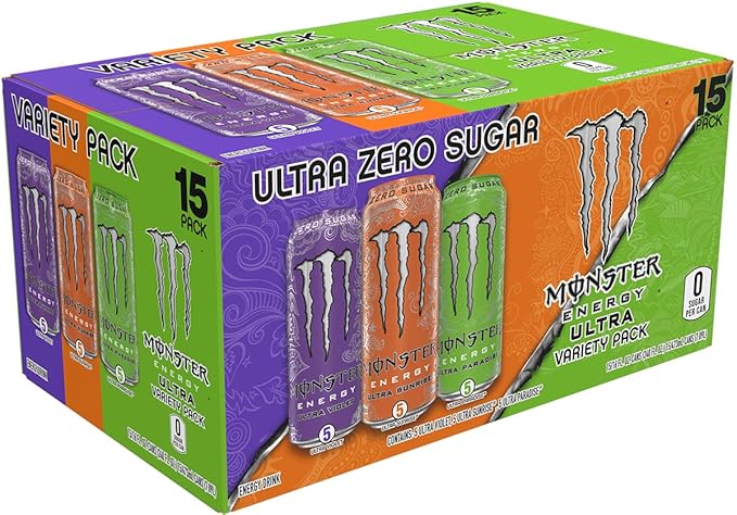 Monster Energy Ultra Variety Pack, POP, Sugar Free Energy Drink, 16 Ounce | Pack of 15