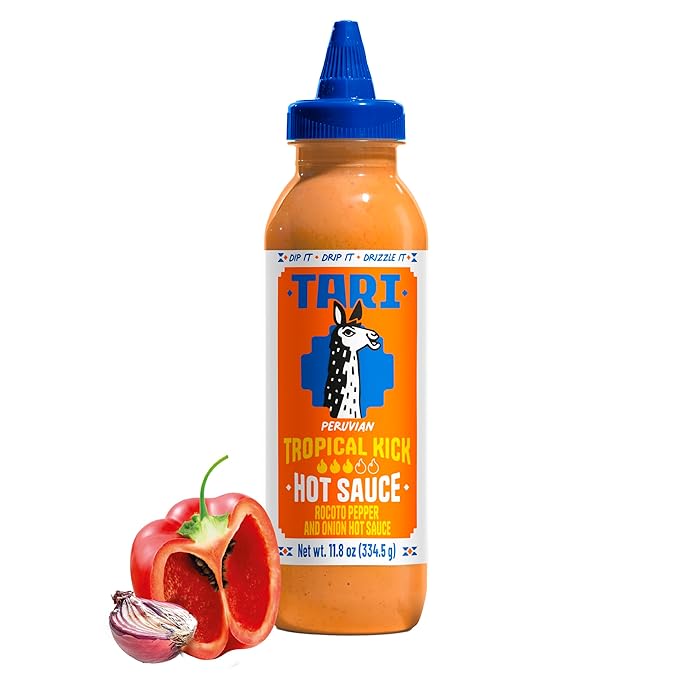 Tari Hot Sauce - Tropical Kick - Sweet & Chunky Kick - Game Day Favorite - 11.8oz