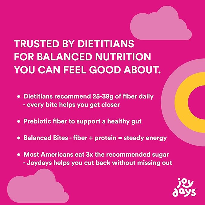 Joydays Chocolate Chip Cookies, 63% Less Sugar and High Fiber Snack, Plus Protein – Made for Balanced Nutrition, Healthy Snacks for Adults and Kids Pack of 3, Pack of 3 (3.88 oz Each)