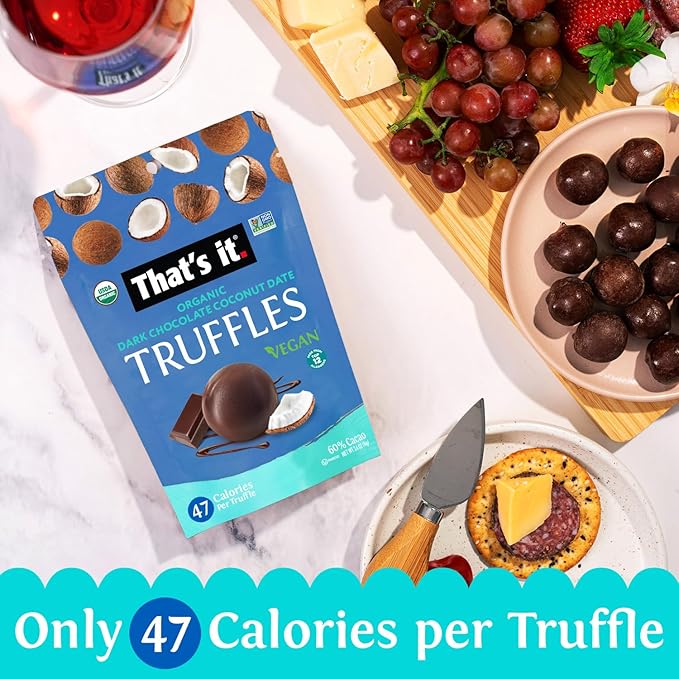That's it. Organic Dark Chocolate Truffles Variety Pack. 100% Plant-Based, Vegan, Gluten-Free, All Natural (3 Pack)