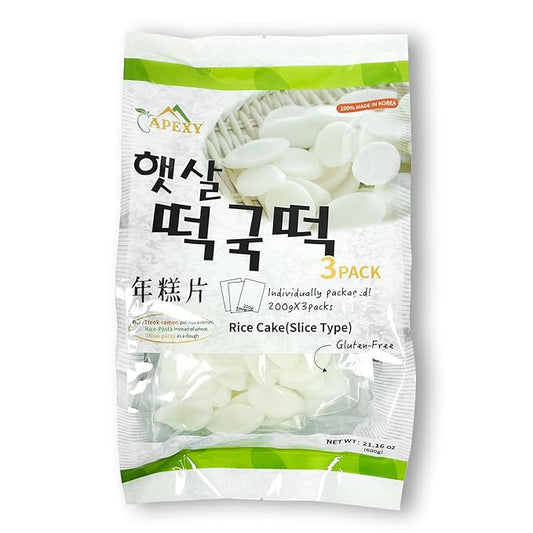 Apexy Korean Rice Cake Tteokbokkik Rice Cake, Chewy Tteok, Authentic Korean Street Food Snack, Perfect with Cheese and Ramen Noodles, No MSG, No Corn Syrup, Vegan and Gluten Free, Non-GMO 21.16 oz