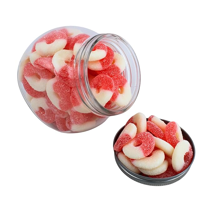 Watermelon Gummy Rings Candy - Fresh, Soft, and Chewy Sugar Dusted Gourmet Watermelon Gummy Candy Rings (3 Pound)