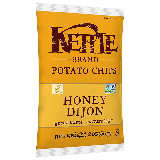 Kettle Brand Potato Chips, Honey Dijon Bags, 2 Ounce (Pack of 24)