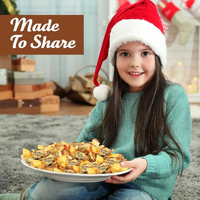 Werther's Original Hard, Creamy Filled & Chewy Caramel Candies, 2 LB Mix – Individually Wrapped Classic, Soft & Creamy Caramels – Made with Real Butter & Fresh Cream – Bulk Bag for Sharing