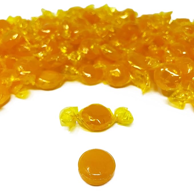 Butterscotch Hard Candy Disks - 6 lbs - Butter Scotch Flavored Old School Classic Hard Candies - Bulk American Vintage Candy Assortment- Individually Wrapped, 96 oz.