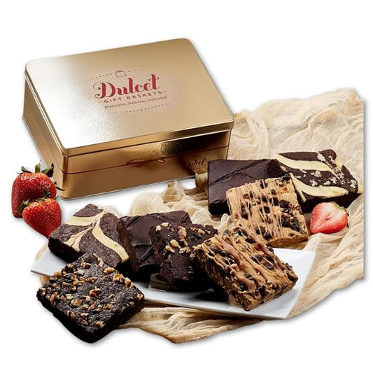 Dulcet Gourmet Food Gift Basket, Great Gift - Includes: Chocolate Brownies, Walnut Brownies, Chocolate Chip blondes, ideal gift idea by Dulcet Gift Baskets