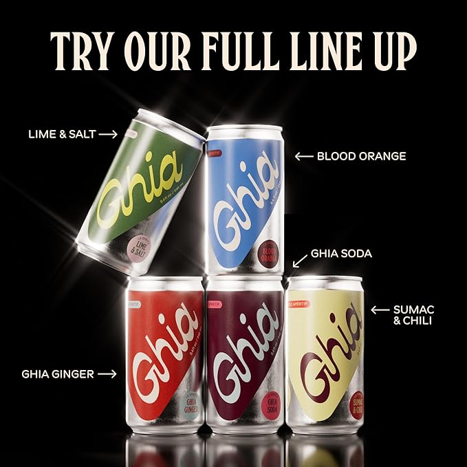 Ghia Non-Alcoholic Le Spritz | Sumac & Chili 12-Pack | Canned Mocktail & Cocktail Mixer, Zero Proof Sparkling Apéritif with Soothing Herbal Extracts | No Sugar, No Artificial Flavors, Caffeine-Free