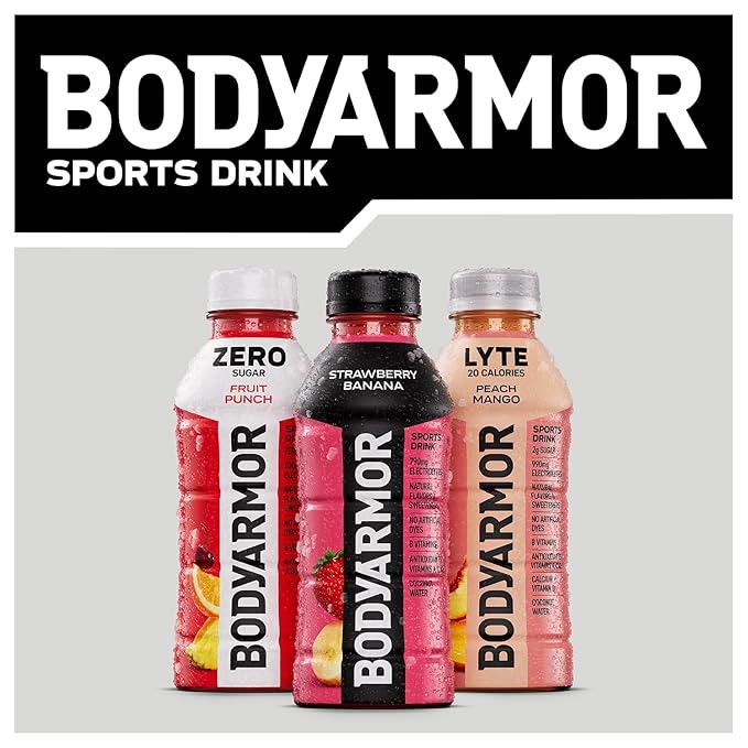 BODYARMOR Sports Drink, Orange Mango, Electrolyte Drink Hydration, 16 Fl Oz Bottles (12 Pack), Flavored Coconut Water with B Vitamins & Antioxidants