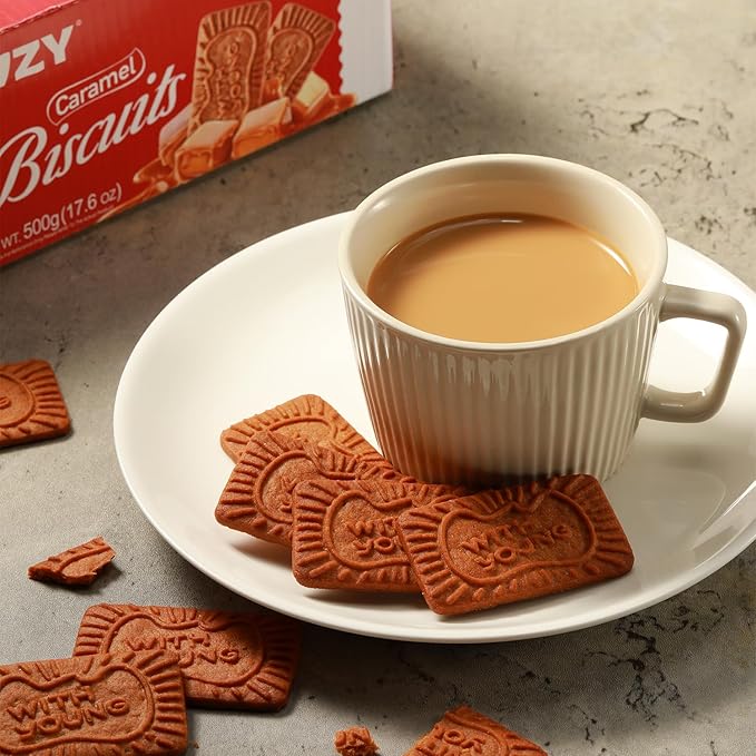 WZY Caramelized Biscuit Biscotti Cookies Tea Biscuits17.6 OZ (500g) Cookies Individually Wrapped Perfect Crunch for Coffee Tea Snacking & Desserts Crunchy Buttery & Delicious (17.6 OZ (500g))