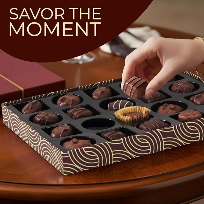 Cremelle Chocolate Gift Box, 20 Pieces Collection of Valentine's Day Chocolate Gift Basket, Perfect Chocolates Assortments for Any Occasion, Holidays, Birthdays, Anniversaries, Corporate Gourmet Gifts Baskets and More