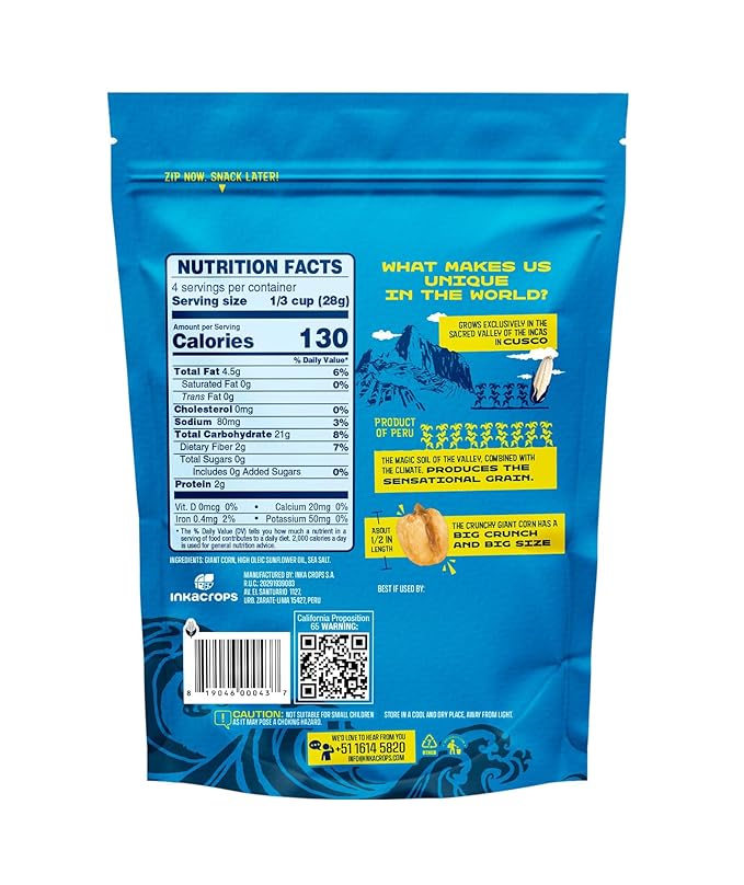 Inka Corn Nuts, Gluten Free Roasted Giant Corn, Original Flavor, 4-Ounce (Pack of 12)