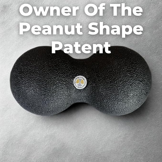 Rollga Peanut - The Better Peanut Ball Roller for Deep Tissue Massage, Mobility, Physical Therapy, Double Lacrosse Ball Massage, Back Pain, Myofascial Release, Muscle Knots, Suboccipital, & Acupoint