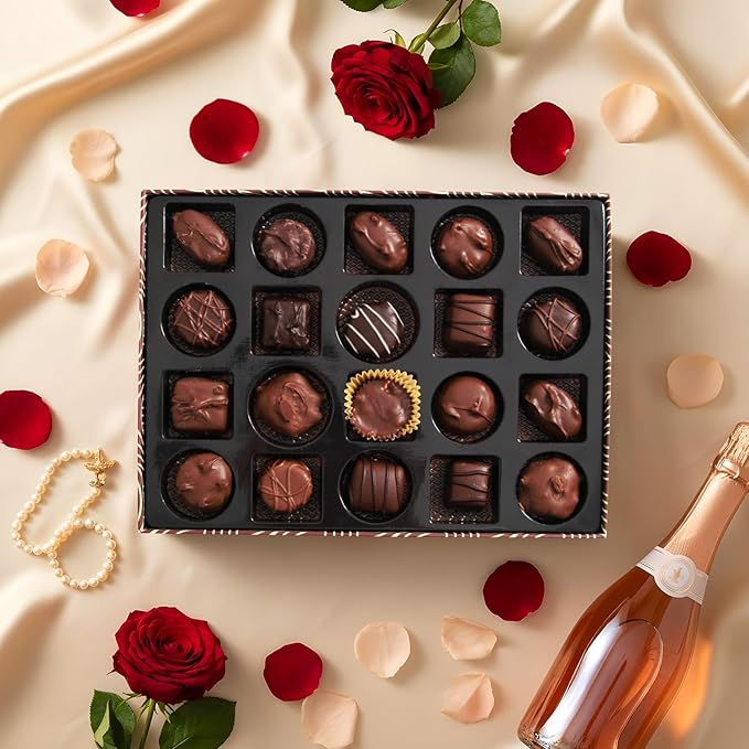 Cremelle Chocolate Gift Box, 20 Pieces Collection of Valentine's Day Chocolate Gift Basket, Perfect Chocolates Assortments for Any Occasion, Holidays, Birthdays, Anniversaries, Corporate Gourmet Gifts Baskets and More