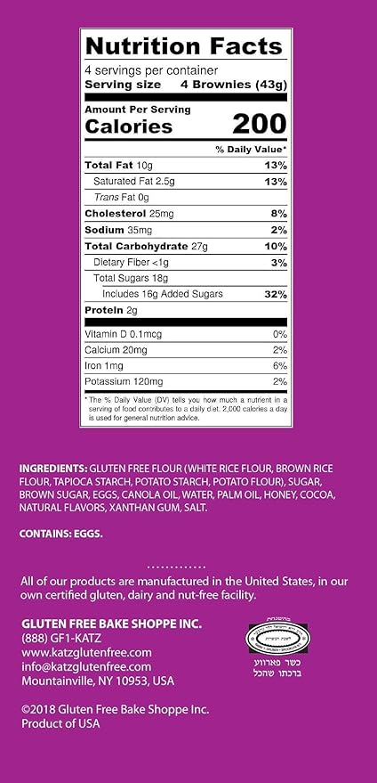 Katz Gluten Free Fudge Brownie Muffin Snacks | Dairy Free, Nut Free, Soy Free, Gluten Free | Kosher (6 Packs, 6 Ounce Each)