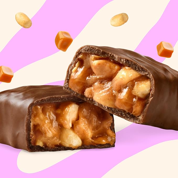 NICKS Peanuts and Fudge Keto Chocolate Candy Bars No Added Sugar 180 Calories, 3.0 Net carbs, Gluten Free Sweets Low carb Candy Snack Bar – 15-Pack (40g Each)