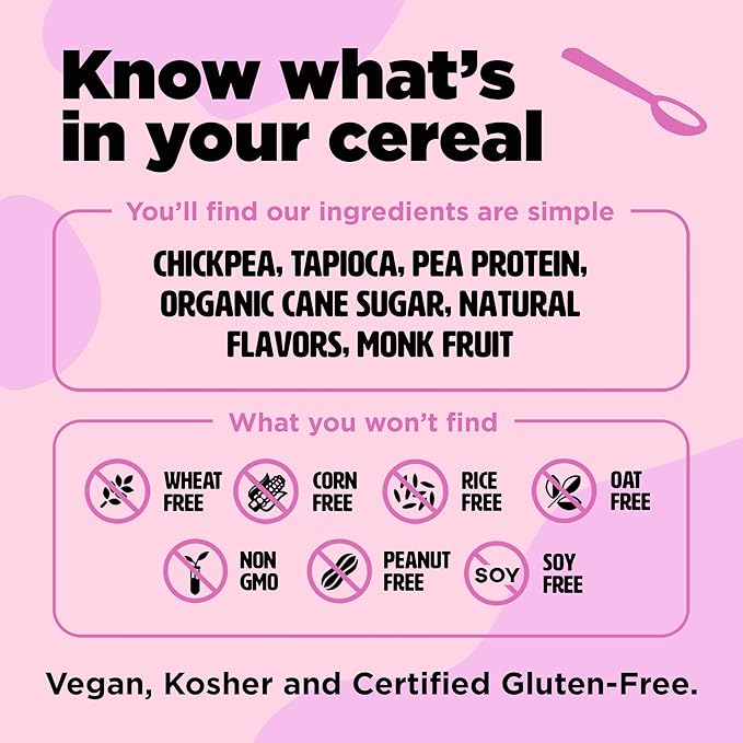Three Wishes Grain-Free & Protein Cereal - Healthy, Low Sugar & Gluten-Free Breakfast Cereal - Low Carb, Plant-Based, Vegan & Non-GMO - Marshmallow, 3-Pack