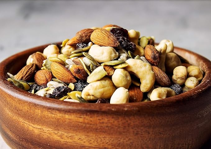 Organic Raw Seeds, Nuts and Raisins Mix, 8 Pounds — Raw and Non-GMO Trail Mix Contains Walnuts, Almonds, Cashews, Hazelnuts, and Raisins. Vegan Superfood Snack, Kosher, No Added Sugar and Oil, Bulk