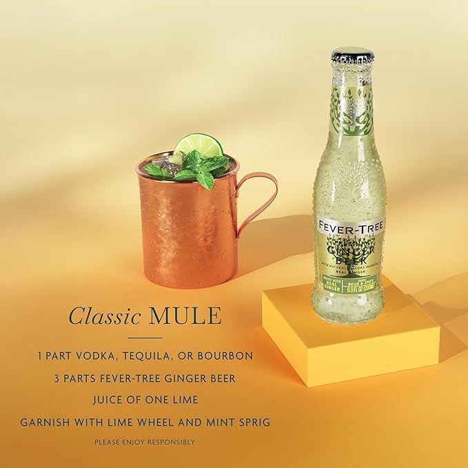 Fever-Tree Premium Ginger Beer, No Artificial Sweeteners, Flavorings or Preservatives, 6.8 Fl Oz Each (24 Bottles)