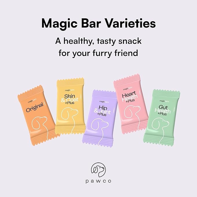 Pawco Magic Bar Hip & Joint Treat – High Protein Peanut Butter Dog Biscuit – 8-Pack – Healthy Snack Made with Natural Ingredients: Peanut Butter, Pumpkin, Sweet Potato, and Apples