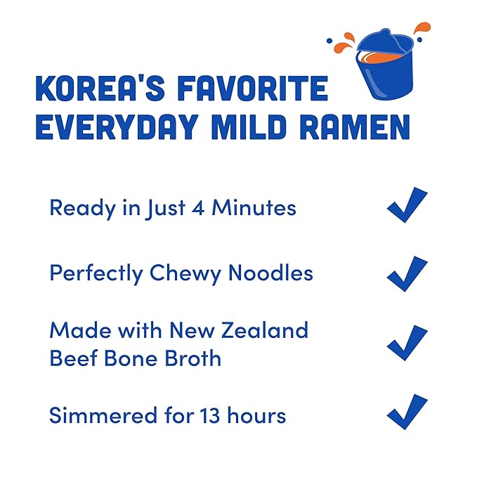 OTOKI Jin Ramen Mild, Korean Instant Noodles with 13-Hour Simmered Beef Bone Broth, Savory & Smooth Flavor, Ready in 4 Minutes, 4.23 oz (18 Pack)