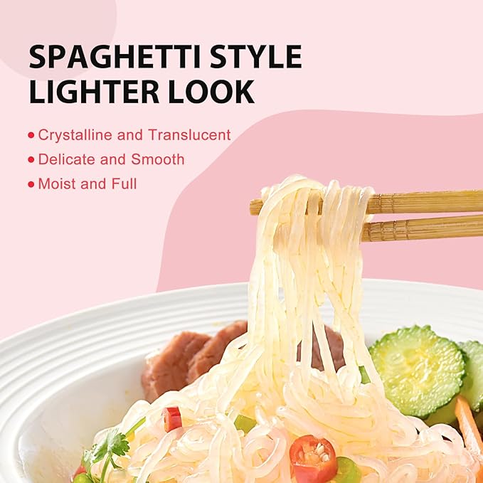 Soeos Konjac Noodles, Spaghetti, 9.5oz (270g), 6 Packs, Kosher, Sugar Free, Gluten Free, Low Calorie, Low Carb Pasta, Shirataki Noodle