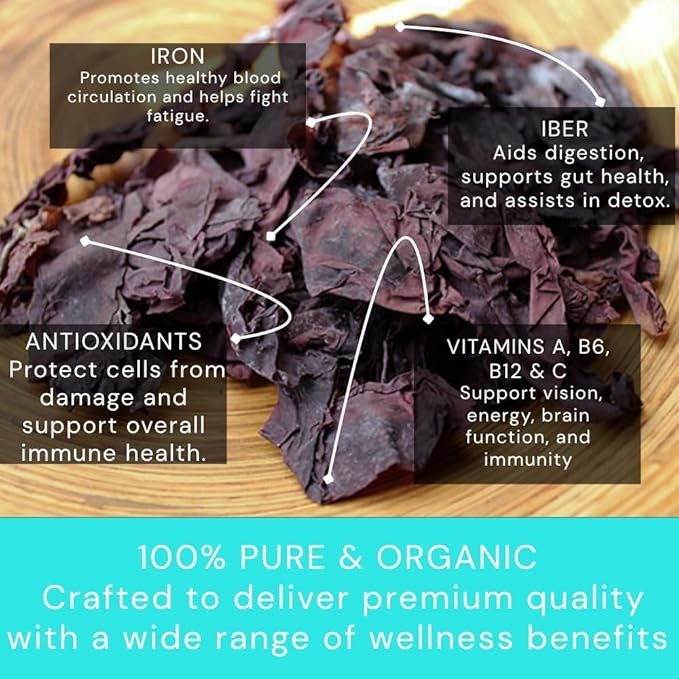 Ocean’s Balance Organic Dulse - Maine Coast Seaweed - Atlantic Ocean Sea Vegetables, Perfect for Keto Diet, Paleo Diet, Vegetarian Lifestyle or Vegan Diet - 2 Ounce (Pack of 3) Whole Leaf