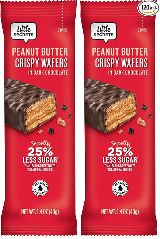 Little Secrets Dark Chocolate Peanut Butter Crispy Wafers || Made in Europe | Nothing Artificial & No Sugar Alcohols | Sustainable Cocoa (1.4 Ounce (Pack of 2))