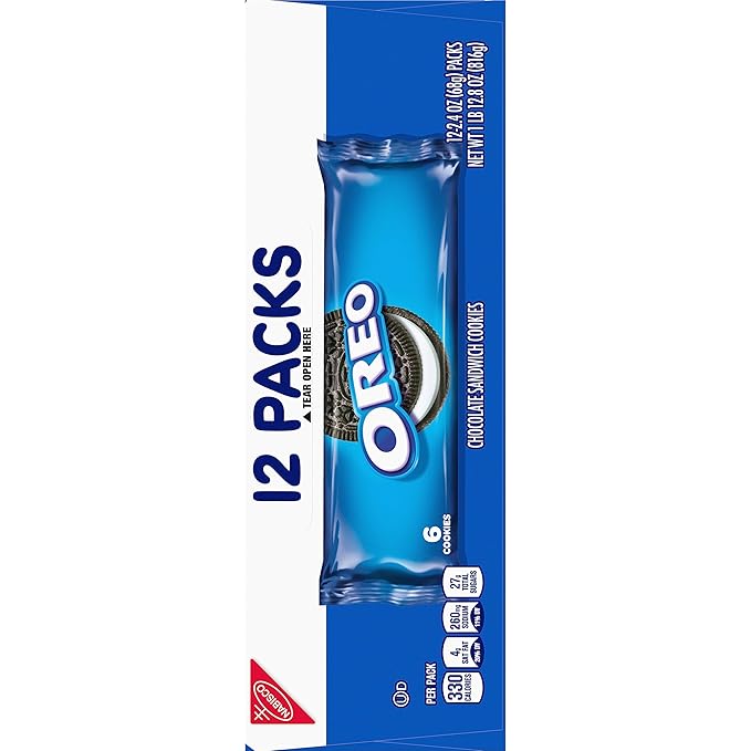 OREO Chocolate Sandwich Cookies, 48 Snack Packs (6 Cookies Per Pack, 4 Boxes)
