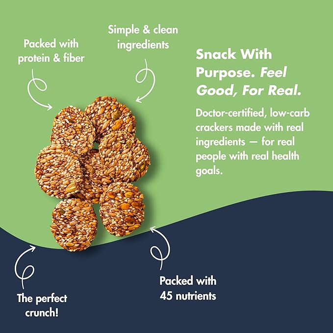 Super Seed Crackers, Gluten Free & Keto Friendly Healthy Snacks, Vegan, Zero Sugar, Paleo & Diabetic Friendly, Nut Free, 20g High Protein, 18g High Fiber, 3.56oz Each, 3-Pack, Everything Bagel