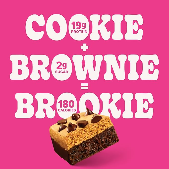 Pure Protein Brookie Protein Bars – 20g Protein, 3g Sugar, 190 Calories (12 count) Low Sugar* High Protein Snack - Gluten Free - Perfect for a Healthy Snack