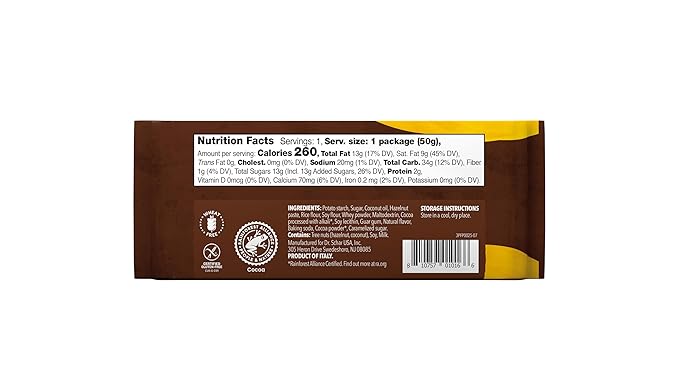 Schär Gluten-Free Hazelnut Wafers, 1.8oz, 20-Pack – Crisp Wafers with Creamy Hazelnut Filling, Non-GMO, No Preservatives, Perfect Snack or Treat