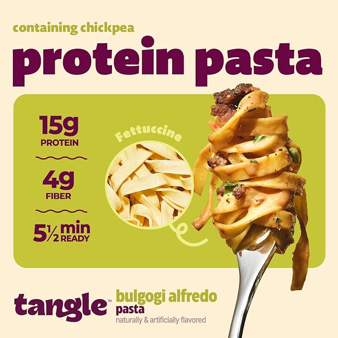 Samyang Tangle Bulgogi Alfredo Pasta | Instant Pasta | Mukbang | 15g of Protein | Fettuccine | 4g of Fiber | Chick Pea based | Easy Prep | Convenient | 4 Pack