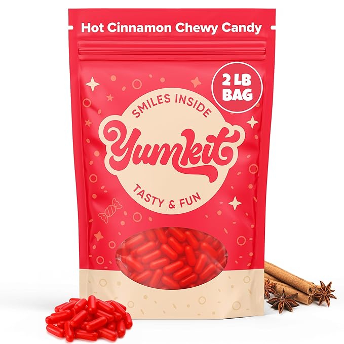Hot Tamales Fierce Cinnamon Candy 2 lbs | Sweet and Spicy Candy Bulk | Big Bag of Fire Red Hot Candies | Chewy Treats for Theater, Vending Machines, Goodie Bags & Party Favors