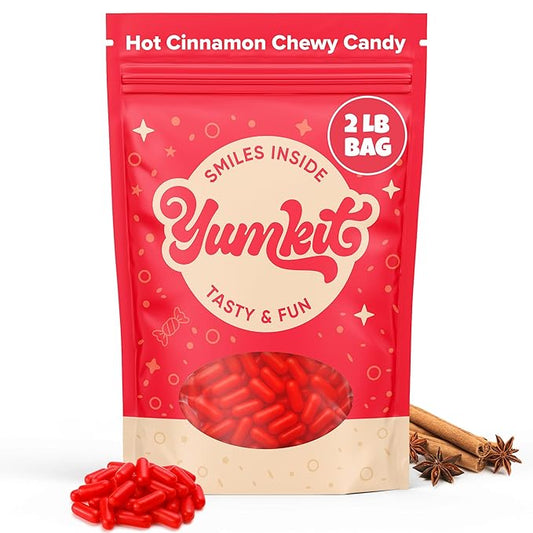 Hot Tamales Fierce Cinnamon Candy 2 lbs | Sweet and Spicy Candy Bulk | Big Bag of Fire Red Hot Candies | Chewy Treats for Theater, Vending Machines, Goodie Bags & Party Favors