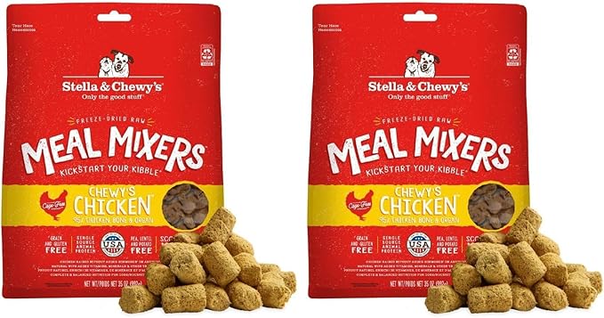 Stella & Chewy's Freeze-Dried Raw Chicken Meal Mixers- Dog Food Topper and Mixer - Made with 95% Cage-Free Chicken, Organs & Bone - Perfect for Picky Eaters - Grain-Free - 35oz (Pack of 2)