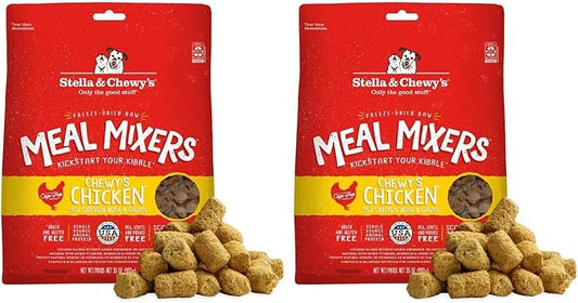 Stella & Chewy's Freeze-Dried Raw Chicken Meal Mixers- Dog Food Topper and Mixer - Made with 95% Cage-Free Chicken, Organs & Bone - Perfect for Picky Eaters - Grain-Free - 35oz (Pack of 2)
