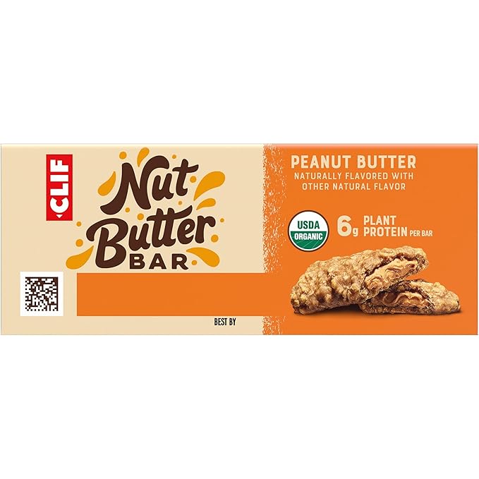 CLIF Nut Butter Bar - Peanut Butter - Energy Snack Bars - Non-GMO - USDA Organic - Plant Based - Low Glycemic - 1.76 oz. (5 Pack)