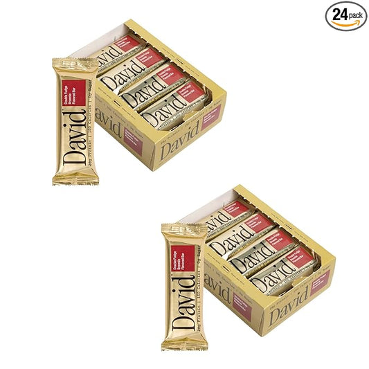 David Protein Bar, Fudge Brownie, 24 Protein Bars | 28g of Protein | 150 Calories | 0g of Sugar - High Protein, Low Carb, Gluten Free Protein Bar, Pack of 24