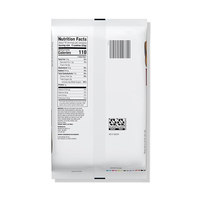 Amazon Grocery, Peanut Butter Sandwich Cookies, 1 Lb (Previously Happy Belly, Packaging May Vary)