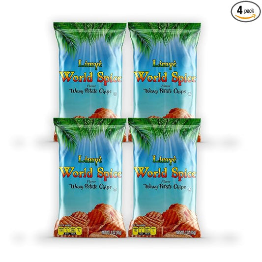 Limyè Potato Chips, World Spice Flavor, Kosher Certified, Allergen Free, Non-GMO, Gluten-free, Vegan potato chips, 3 Oz (4P)