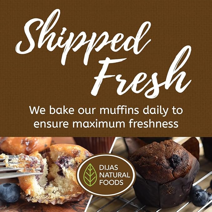 DIJAS Natural Foods Plant-Based 36-Vegan Mini Muffins ONLY $0.97-oz! Natural and Preservative Free Ingredients, Delicious Snack and Breakfast (36 Muffins) (Chocolate Chip)