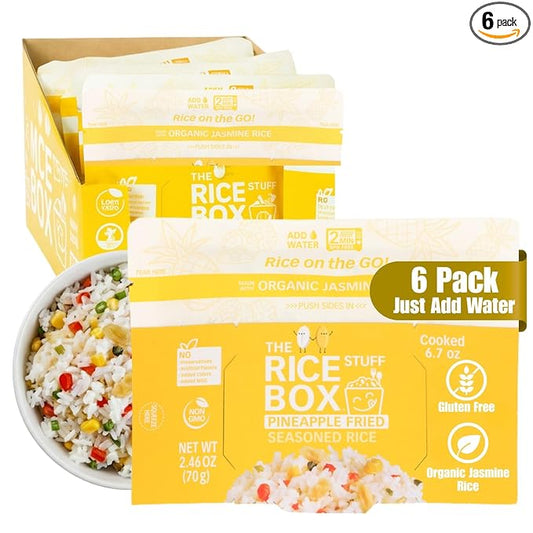 The Rice Stuff Box - Pineapple Fried Instant Rice Meals, Organic Jasmine, NON-GMO, Gluten-Free, Vegan, Dairy-Free (Pack of 6)