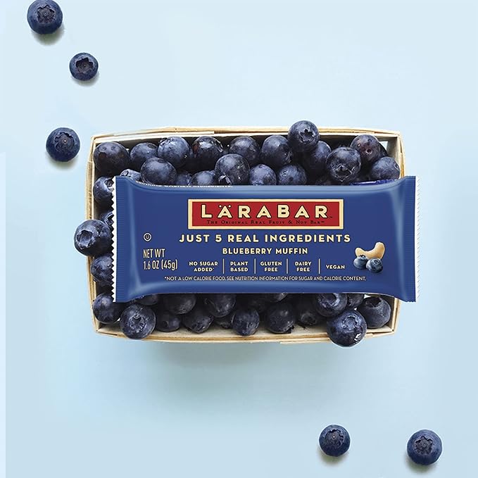Larabar Blueberry Muffin Fruit and Nut Bars, Gluten Free and Vegan, 16 Ct, 25.6 oz