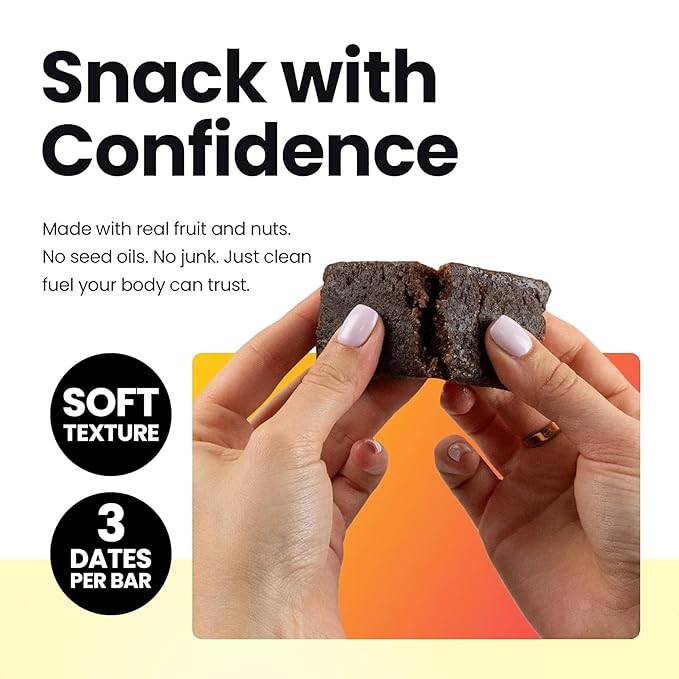 Bahamii Snack Bars, Made with Dates & Nuts, Healthy Snacks, Gluten Free, Good Source of Fiber, Only 7 Ingredients, For Kids & Adults, No Artificial Sweeteners, Dairy Free, 4 Pack, Honey Cinnamon