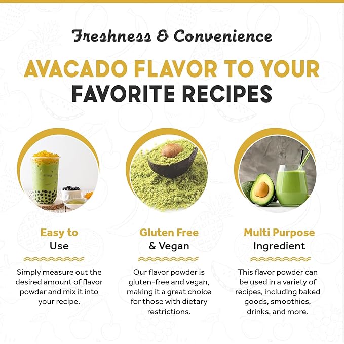 Fanale Premium Avocado Bubble Tea Flavoring Powder | Perfect for Baking, Smoothies, Desserts and Drinks | Instant Flavoring Powder for Boba Milk Tea - 2.2 Pounds (Pack of 1)